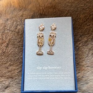 Baublebar Elegant Gold and Silver Champagne Glass Earrings
